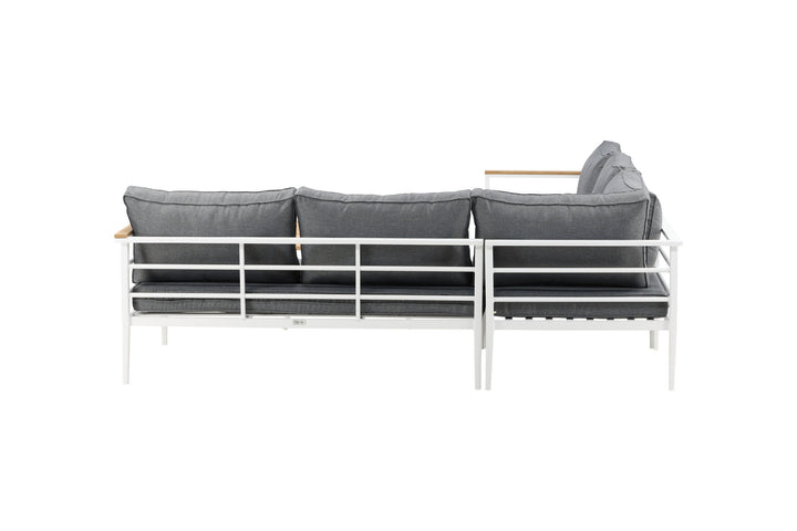 Venture Home Mexico Corner Sofa - White Alu / Teak