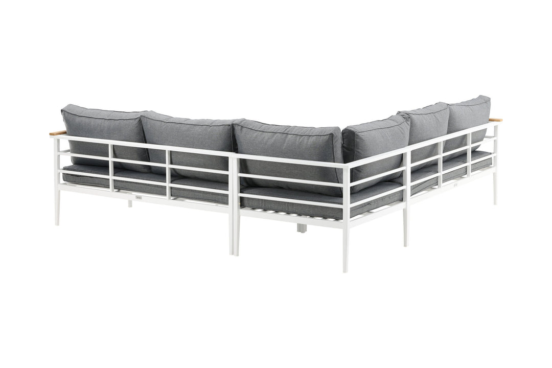 Venture Home Mexico Corner Sofa - White Alu / Teak