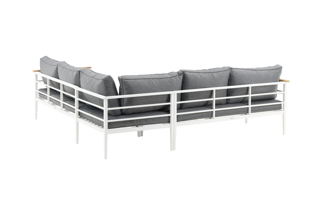 Venture Home Mexico Corner Sofa - White Alu / Teak