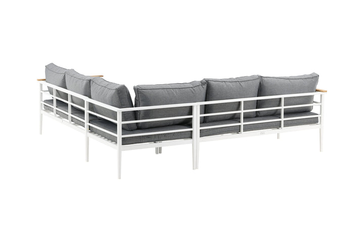 Venture Home Mexico Corner Sofa - White Alu / Teak