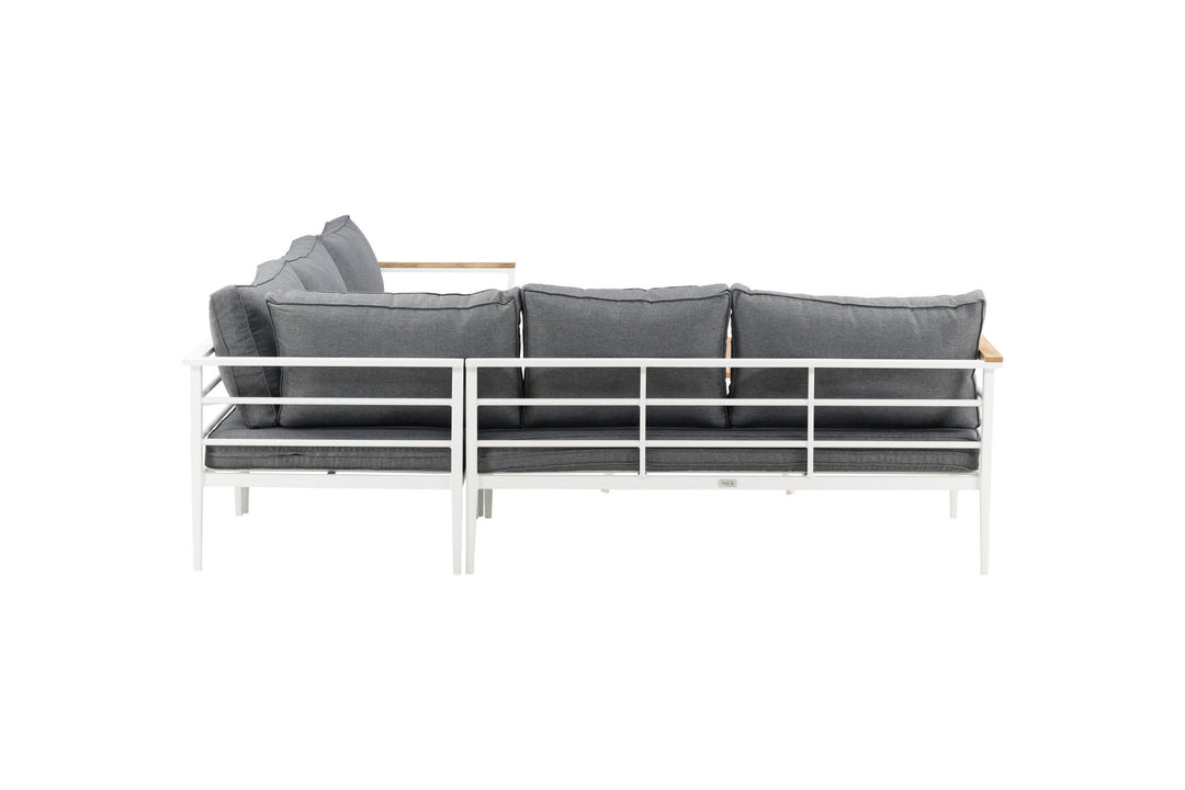 Venture Home Mexico Corner Sofa - White Alu / Teak