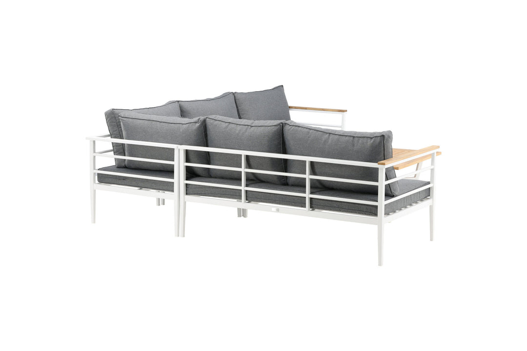Venture Home Mexico Corner Sofa - White Alu / Teak