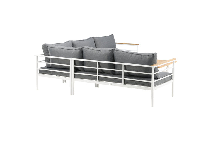 Venture Home Mexico Corner Sofa - White Alu / Teak