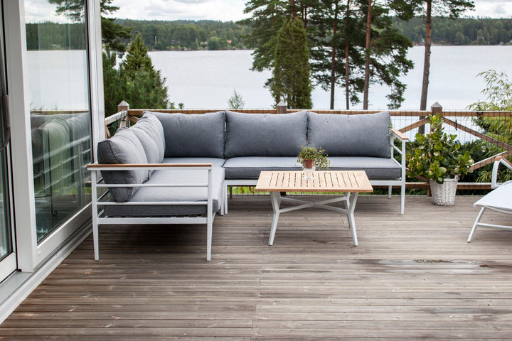 Venture Home Mexico Corner Sofa - White Alu / Teak