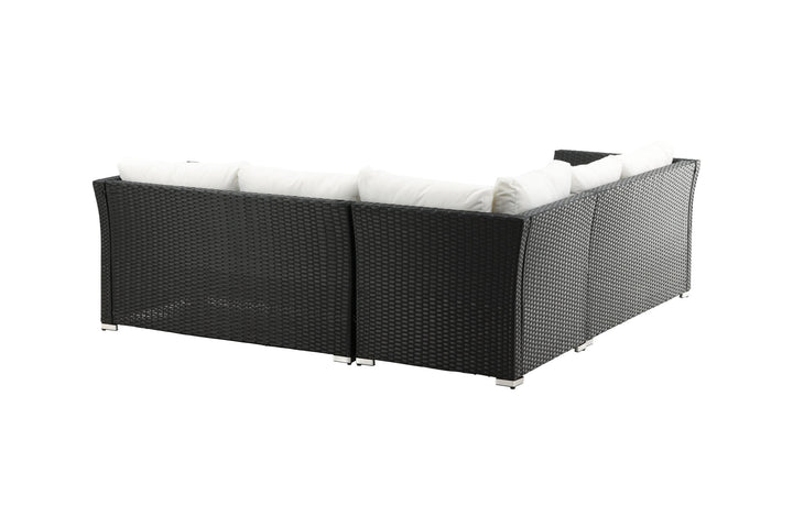 Venture Home Haiti Sofa Set - Black Wicker / White Cushion