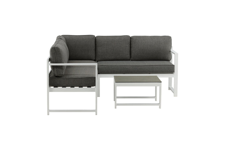 Venture Home Salvador Corner Sofa - White / Grey cushions
