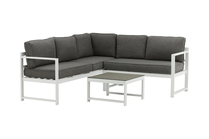 Venture Home Salvador Corner Sofa - White / Grey cushions