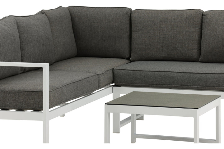 Venture Home Salvador Corner Sofa - White / Grey cushions