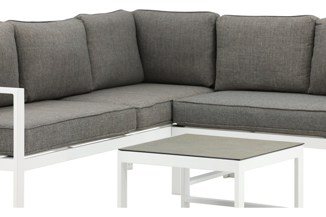 Venture Home Salvador Corner Sofa - White / Grey cushions