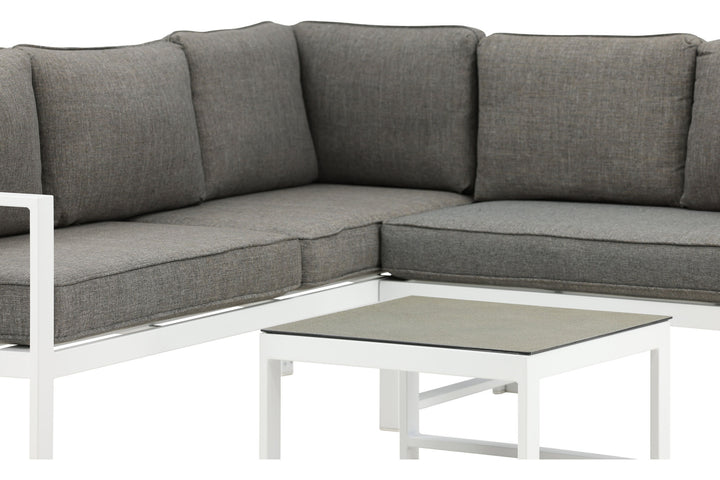 Venture Home Salvador Corner Sofa - White / Grey cushions