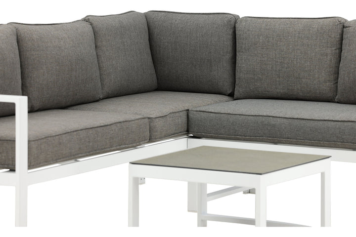 Venture Home Salvador Corner Sofa - White / Grey cushions