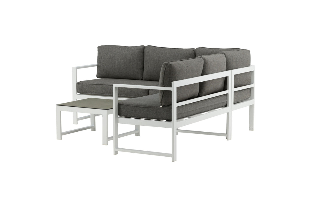 Venture Home Salvador Corner Sofa - White / Grey cushions