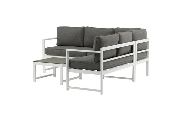 Venture Home Salvador Corner Sofa - White / Grey cushions