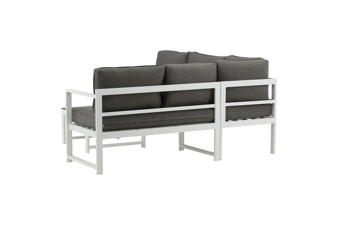 Venture Home Salvador Corner Sofa - White / Grey cushions