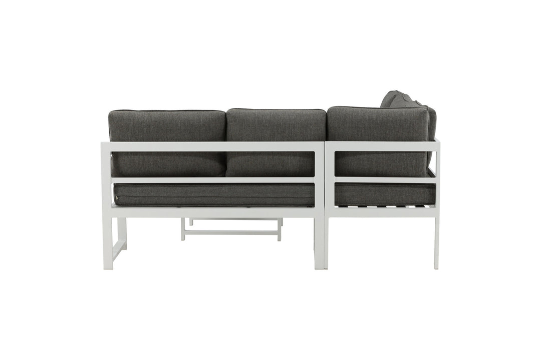 Venture Home Salvador Corner Sofa - White / Grey cushions