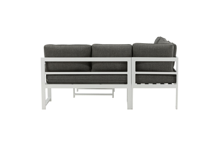 Venture Home Salvador Corner Sofa - White / Grey cushions