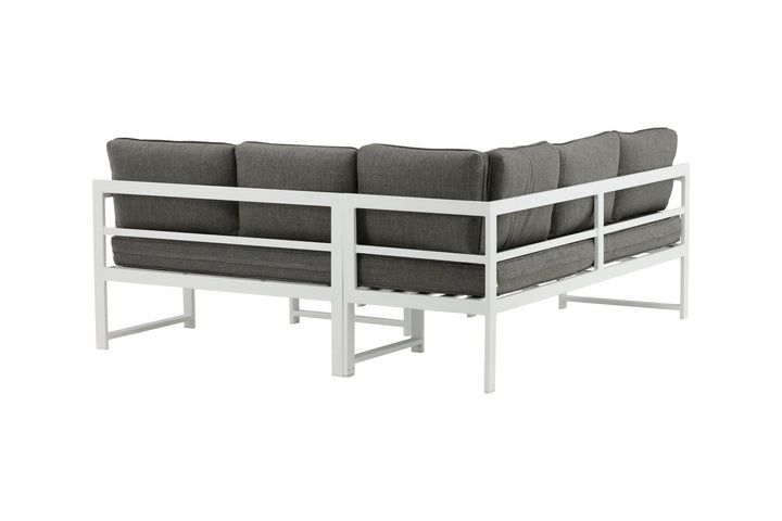 Venture Home Salvador Corner Sofa - White / Grey cushions
