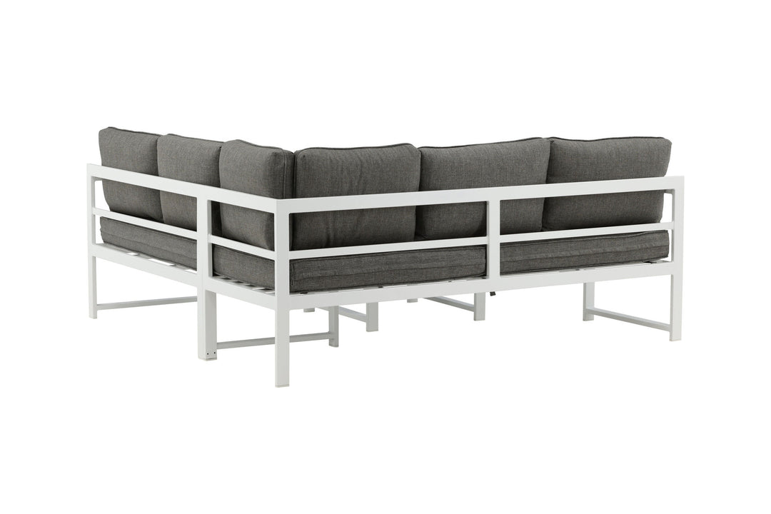 Venture Home Salvador Corner Sofa - White / Grey cushions