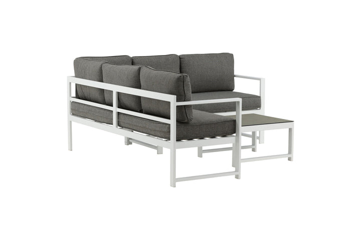 Venture Home Salvador Corner Sofa - White / Grey cushions