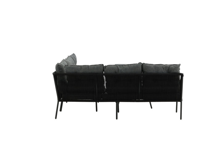 Venture Home Berlin corner set With Rope Black / Black / Black / Grey Cushion
