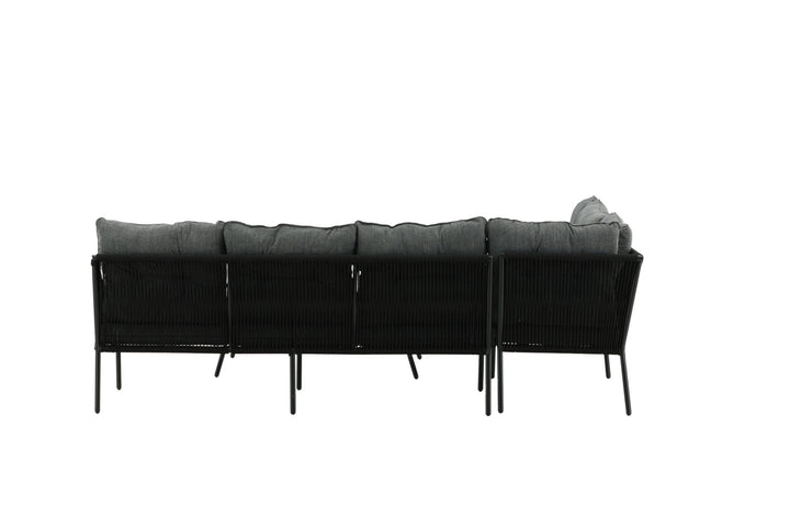 Venture Home Berlin corner set With Rope Black / Black / Black / Grey Cushion