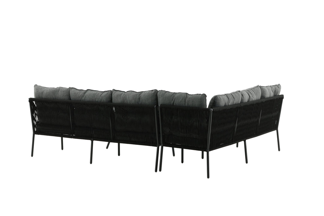 Venture Home Berlin corner set With Rope Black / Black / Black / Grey Cushion