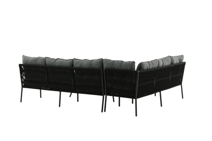 Venture Home Berlin corner set With Rope Black / Black / Black / Grey Cushion