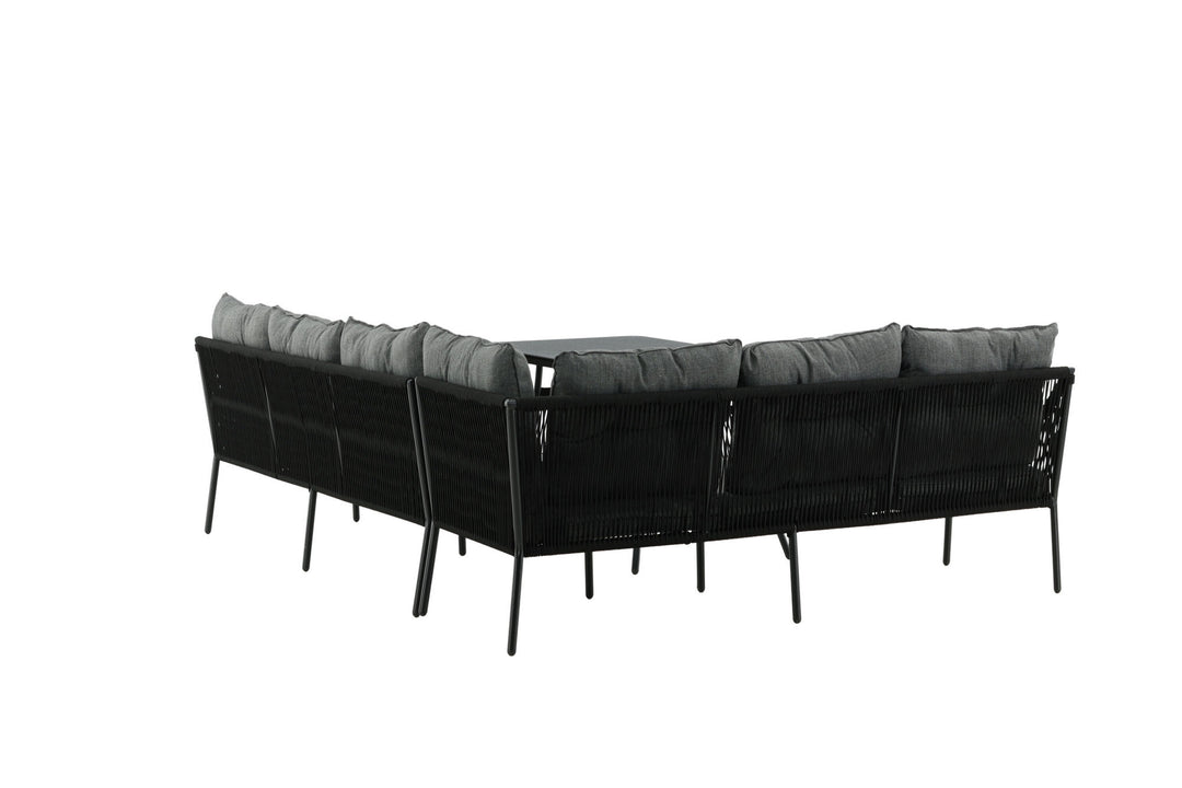 Venture Home Berlin corner set With Rope Black / Black / Black / Grey Cushion