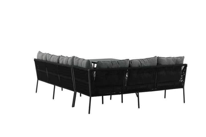Venture Home Berlin corner set With Rope Black / Black / Black / Grey Cushion