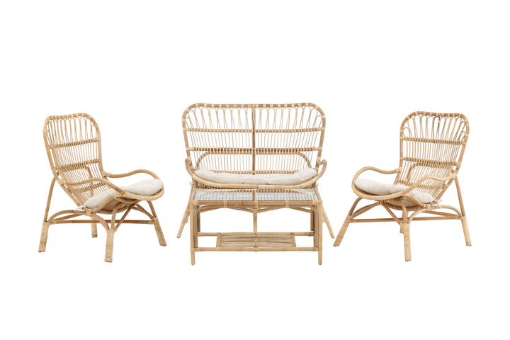 Venture Home Ella Lounge Set (3+2+1) Rattan / Offwhite Cushion