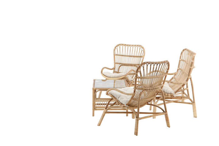 Venture Home Ella Lounge Set (3+2+1) Rattan / Offwhite Cushion
