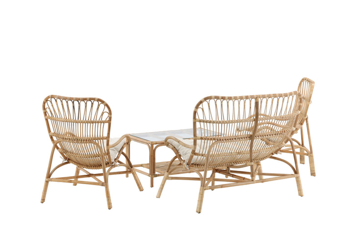 Venture Home Ella Lounge Set (3+2+1) Rattan / Offwhite Cushion