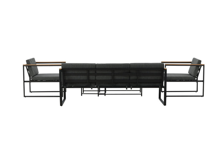Venture Home Dakar Sofa set -Black frame/grey cushion,/Spray stone Glass