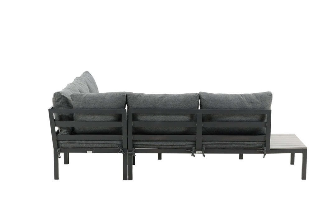 Venture Home Odense sofa set- - BLACK alu / Grey Cushion / Grey Aintwood