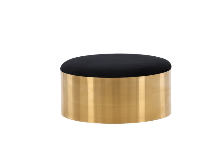 Furniture Fashion Puff - Stool ø75 - Black / Shiny Brass