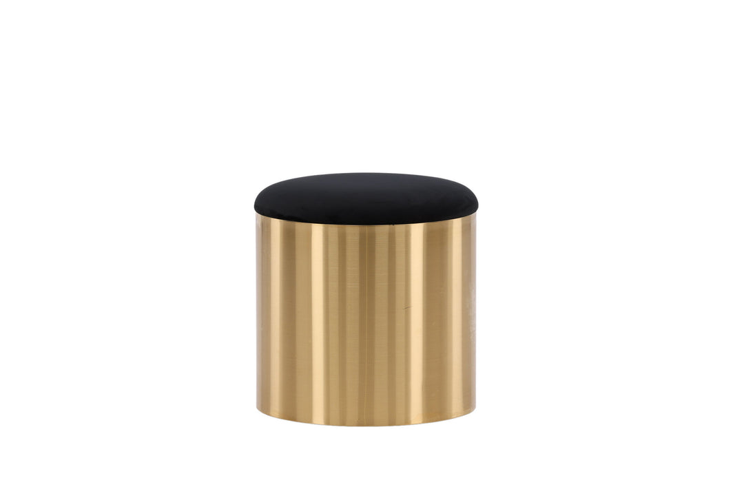Furniture Fashion Puff - Stool ø45 - Black / Shiny Brass