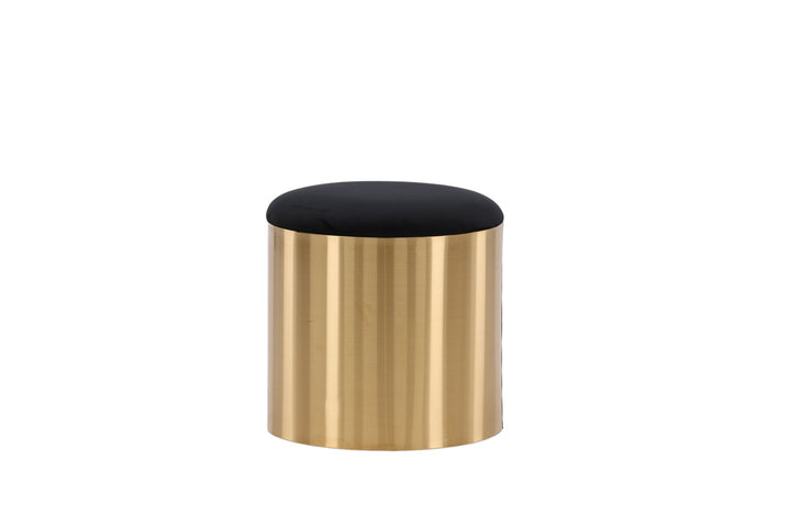 Furniture Fashion Puff - Stool ø45 - Black / Shiny Brass