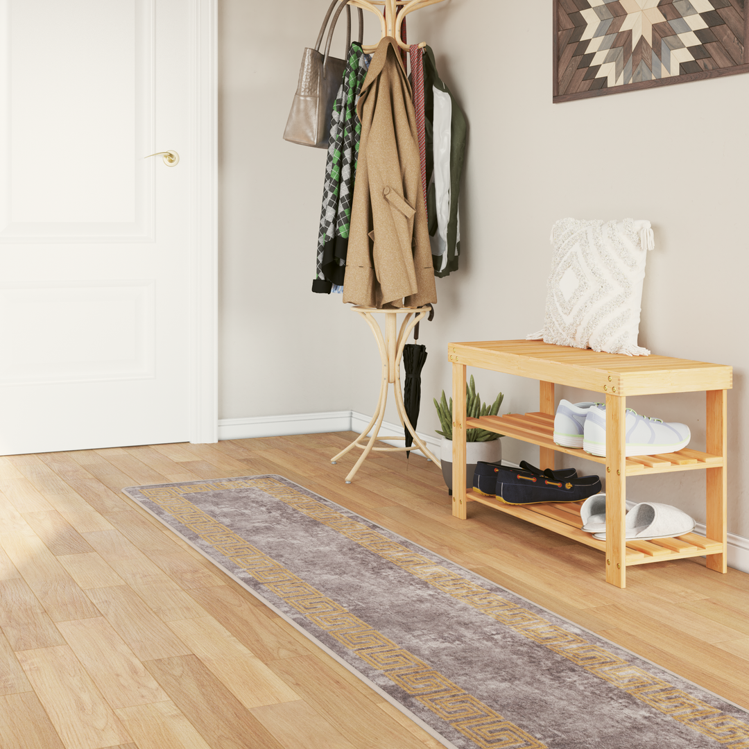 Tæppe Runner MARSA Grå 50 x 400 cm Polyester og PVC