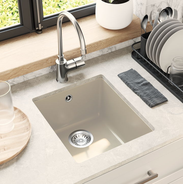 Vask Beige 370 x 460 mm 80% Kvarts og 20% Resin