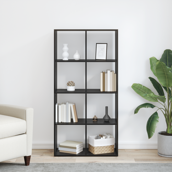 Bogskab Sort eg 69,5 x 29 x 137,5 cm Konstrueret træ