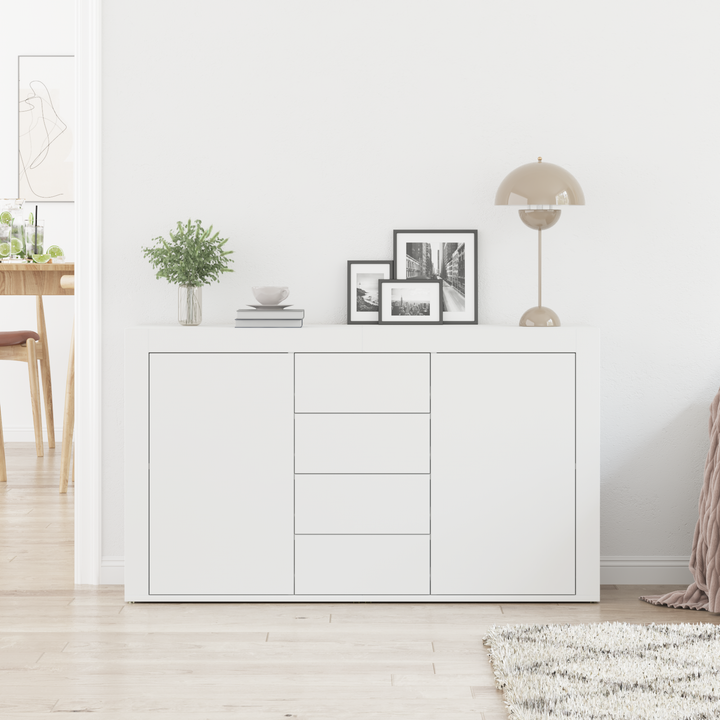 Sideboard med skuffe Hvid 120 x 36 x 69 cm Konstrueret træ