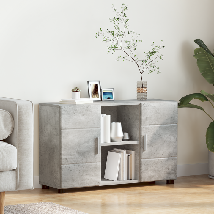 Sideboard med hylde FLORIN Beton Grå 88,5 x 30,5 x 55,5 cm
