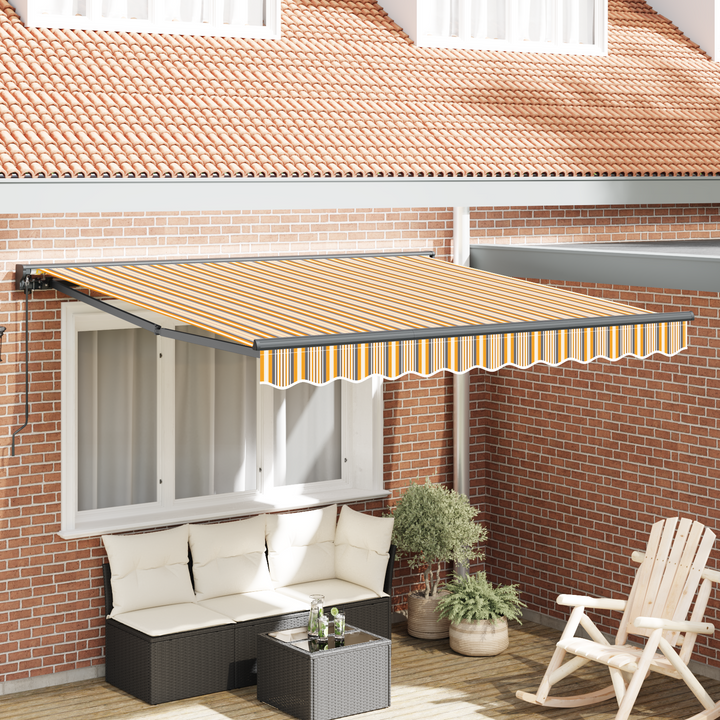 Markiseramme Gul og Grå 300 x 250 cm Polyester med PU belægning