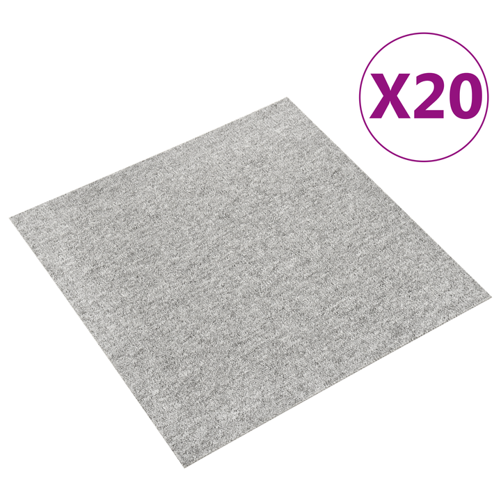 Tæppe 20 pcs Lysegrå 50 x 50 cm 100% Polypropylen
