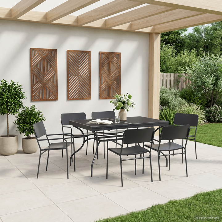 Udvidelig Mesh Spisebord Antracit 212 x 90 x 76 cm Stål