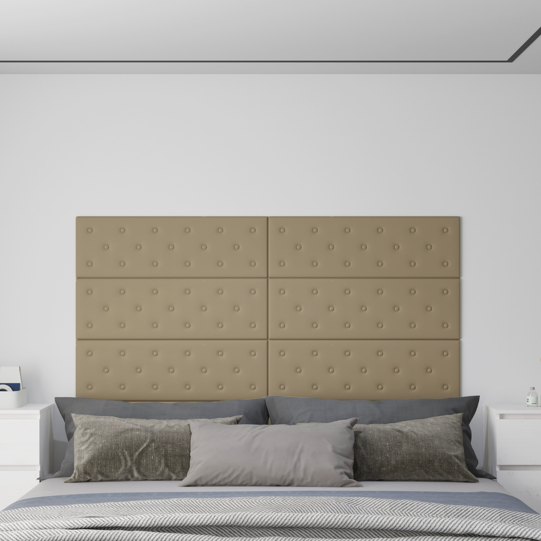 Væghovedgærde 12 pcs Cappuccino 90 x 30 cm Faux læder