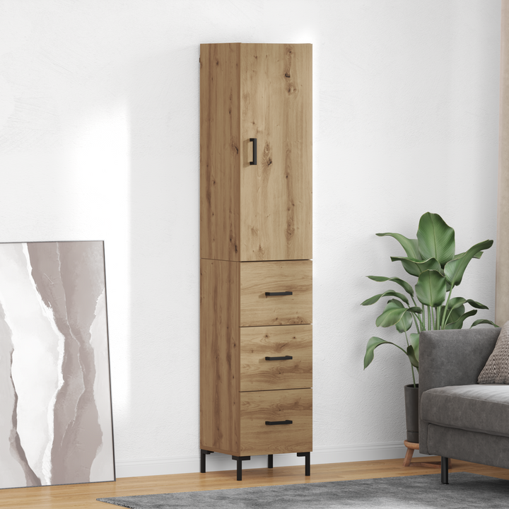Highboard Artisan Egetræ 69,5 x 34 x 180 cm Konstrueret træ