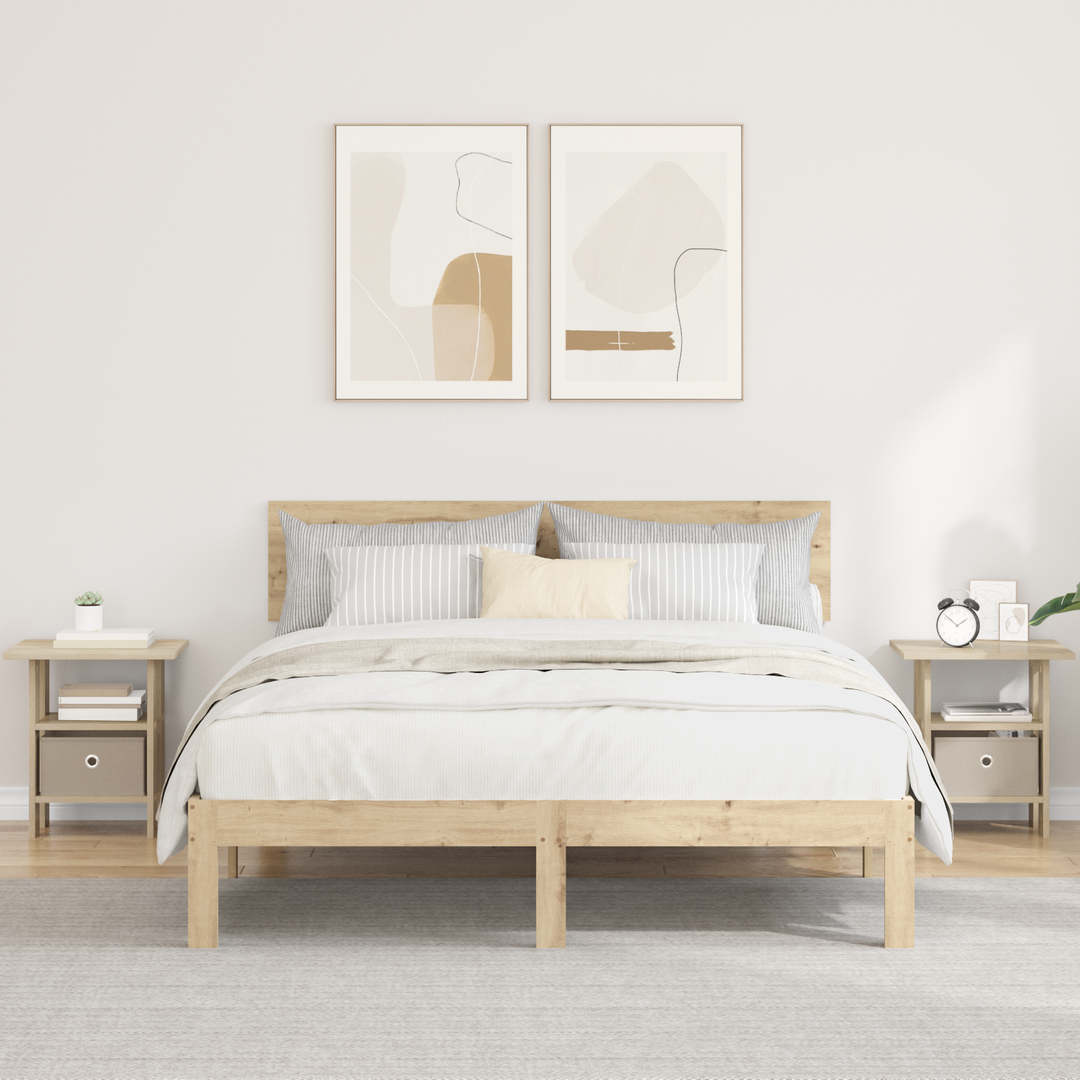 Sengebord 2 pcs Sonoma eg 41 x 40 x 45 cm Konstrueret træ