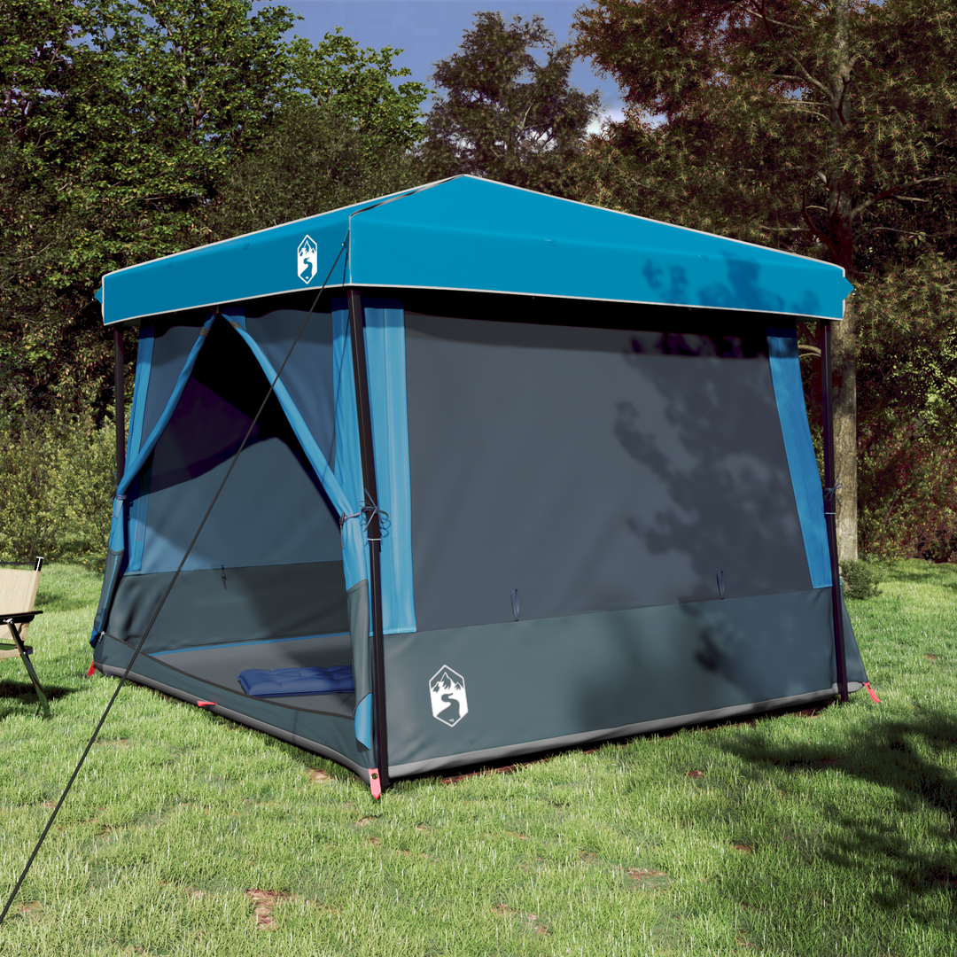 Camping Telt Sæt med tag 2 pcs Blå Taffeta og Stof