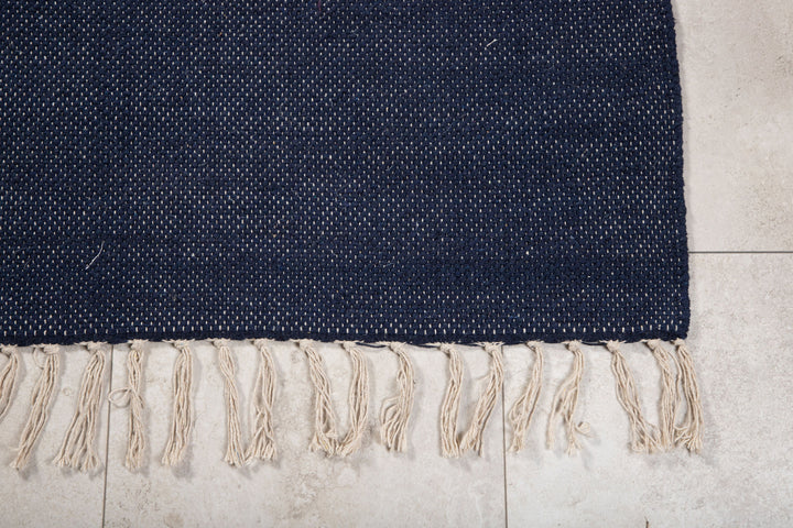 Venture Home Panipat Cotton blend Carpet - 170*240 - Navy Blue